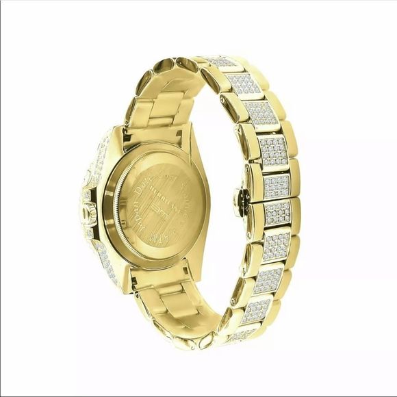 Brand New In Box Yellow Gold Men Diamond Watch - Picture 6 of 6